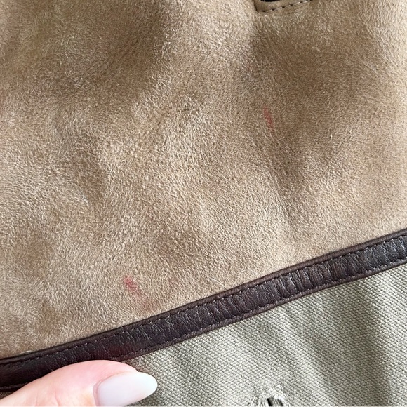 Burberry Shearling Wool Tan Beige Brown Suede Coat Jacket Size 6 - Picture 16 of 16